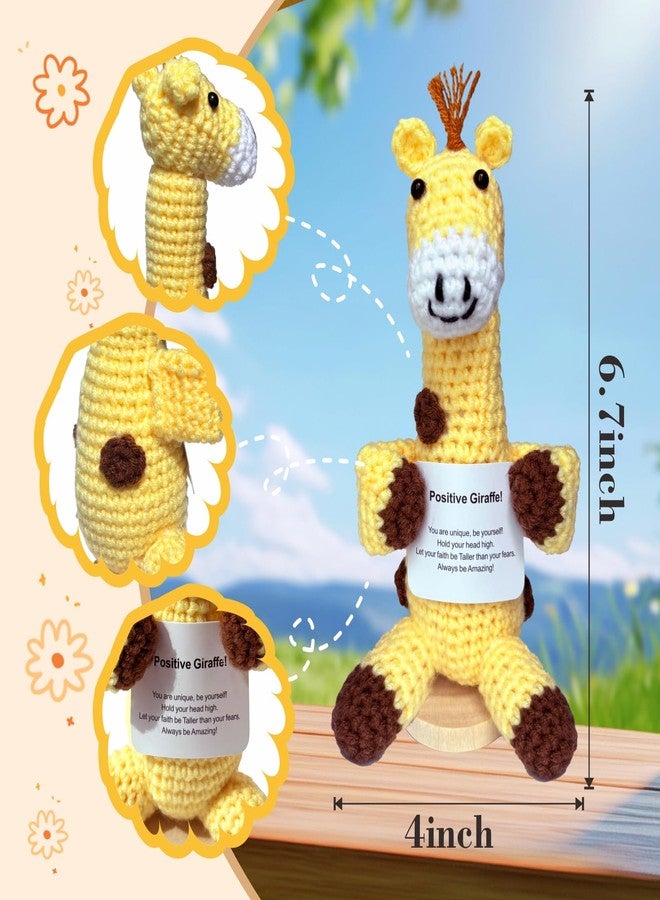 utosday Positive Crochet Animals Giraffe Birthday Christmas Gifts for Women Daughter Friend, Handmade Emotional Support Crochet Giraffe Doll for Stocking Stuffers Home Decor - Image 3